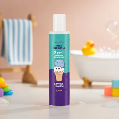 Shampoo e Condicionador 2 em 1 Doce Infância- Abelha Rainha