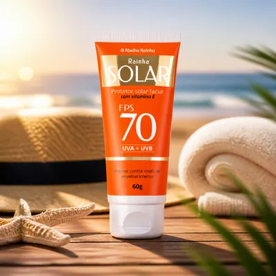 Protetor Solar Facial FPS 70 Rainha Solar 60g - Abelha Rainha
