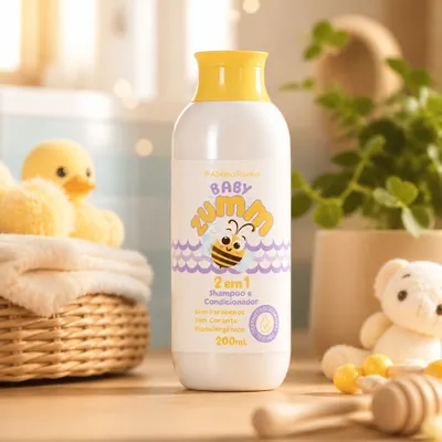 Shampoo e Condicionador 2 em 1 Baby Zumm Abelha Rainha – 200ml 