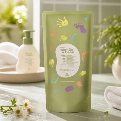 Refil Sabonete Líquido da Cabeça aos Pés Natura Mamãe e Bebê – 200ml