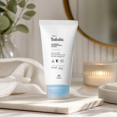 Desodorante em Creme Invisível Leite de Algodão Natura Tododia  80g