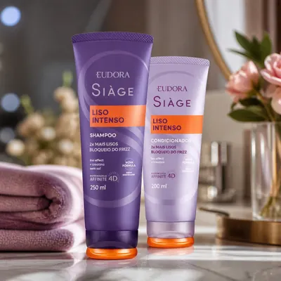 Combo Eudora Siàge Liso Intenso (Shampoo 250ml + Condicionador 200ml)