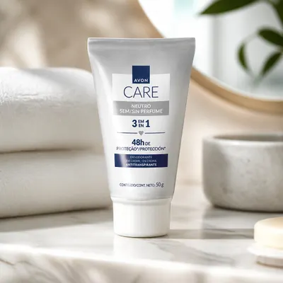 Avon Care Neutro 3 em 1 Desodorante em Creme Antitranspirante 50g