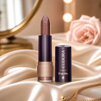 Batom Matte Nude Destaque Eudora Make Kiss Me