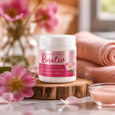 Máscara Capilar Rosa Mosqueta Rosativ Abelha Rainha 120g