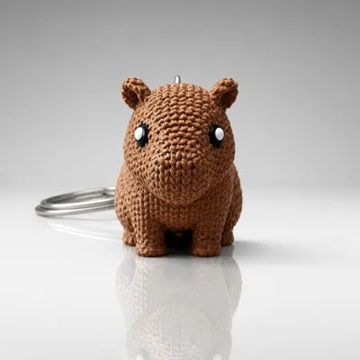 Chaveiro Capivara de Crochê