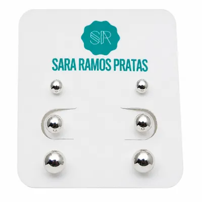 Trio de Brincos Bolinhas G