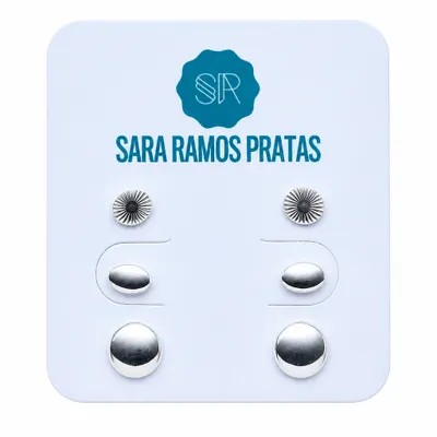 Trio de brincos minimalista
