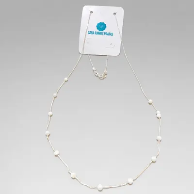 Colar 60cm com madrepérolas intercaladas 