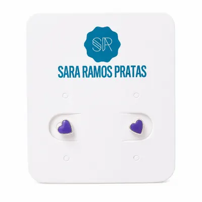 Brinco infantil coração roxo