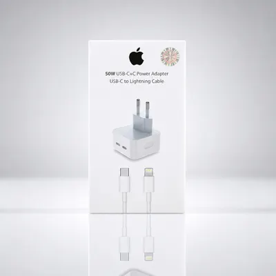 Carregador  50W USB-C+C Power Adapter USB-C+C to Lightning Cable
