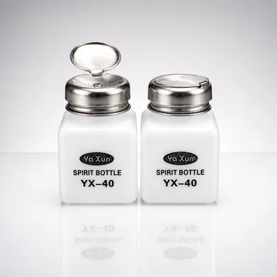 Dispenser Yaxun Yx40 (pote P/ Alcool.iso/tiner/fluxo) 120 Ml Branco (corpo) E Prata (tampa)