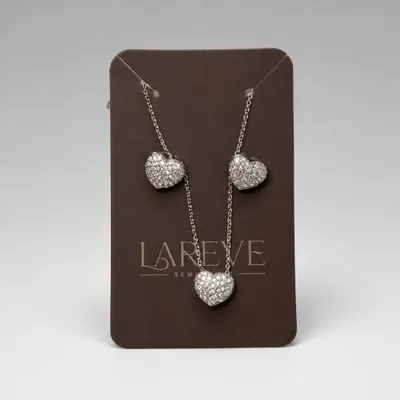 Conjunto coração cravejado 