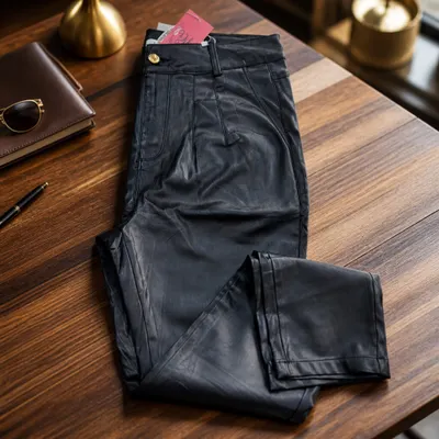Calça Resinada Peluciada Bolso Faca