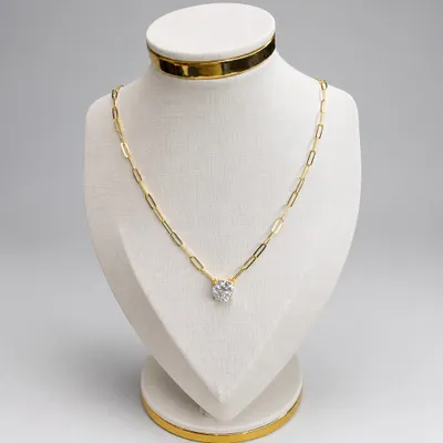 Colar Ponto de Luz Moissanite Luxury 10mm