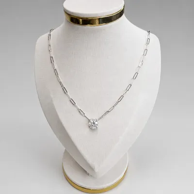 Colar Ponto de Luz Moissanite Luxury Prata 10mm