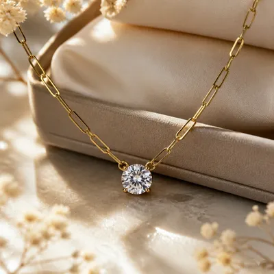 Colar Ponto de Luz Moissanite Luxury 8mm