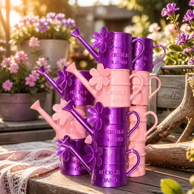 Mini Regador Rosa com Flor