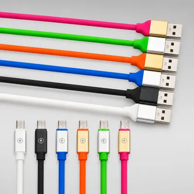 Cabo USB V8 Micro USB 1,2m Colorido para Carregamento e Transferência de Dados – Cores Sortidas
