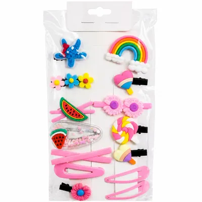 Kit Grampo de Penteado Infanto 14un rosa 