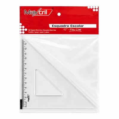ESQUADRO WALEU 21CM 45 GRAUS - INDIVIDUAL - MAXCRIL