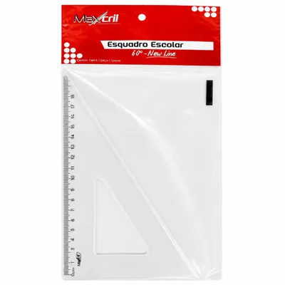 ESQUADRO WALEU 21CM 60 GRAUS - INDIVIDUAL - MAXCRIL