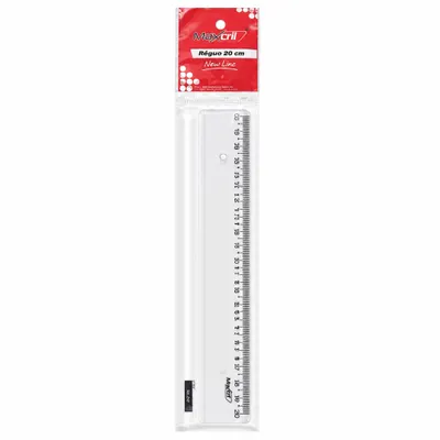 RÉGUA CRISTAL 20CM - WALEU - MAXCRIL