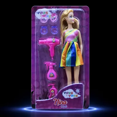 BONECA NINA FESTA COM ACESSÓRIOS - PLÁSTICO - 28CM - TOYS & TOYS