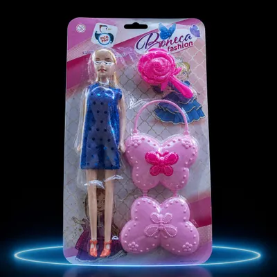 BONECA FASHION 26CM COM BOLSINHA E ACESSÓRIOS - 3 PEÇAS - SORTIDA - PICA PAU