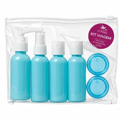 KIT VIAGEM COM 6 FRASCOS + NECESSAIRE - AZUL