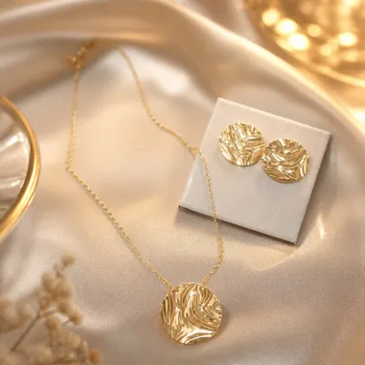 Conjunto Colar e Brincos Ouro