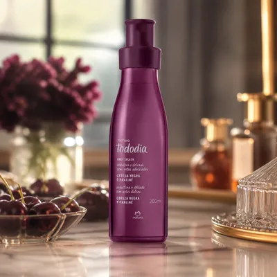 Body Splash Cereja Negra e Praliné Tododia 200 ml