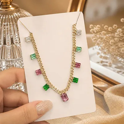  Chocker Elo Grumet Pedra colorida 