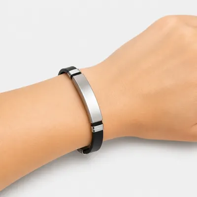 Bracelete Rígido Black Steel - Aço Inoxidável 