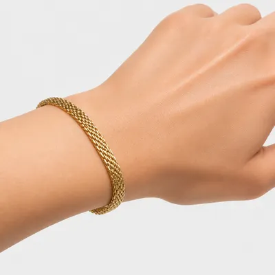  Pulseira Veneziana Gold - Aço Inoxidável 