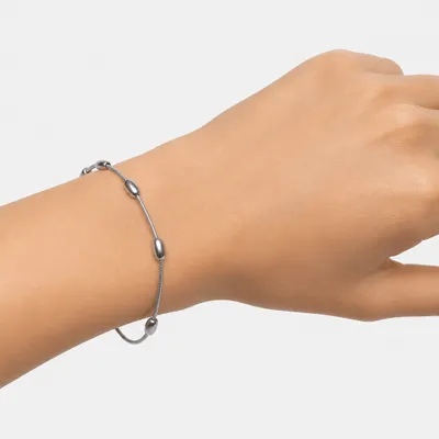 Pulseira Delicada com Esferas - Aço Inoxidável 