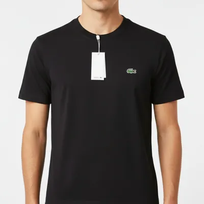Camiseta Preta Lacoste - Algodão Jersey 