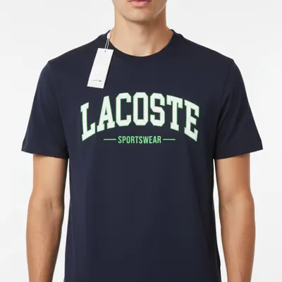 Camiseta Azul Marinho Lacoste Estampada - Algodão Jersey 