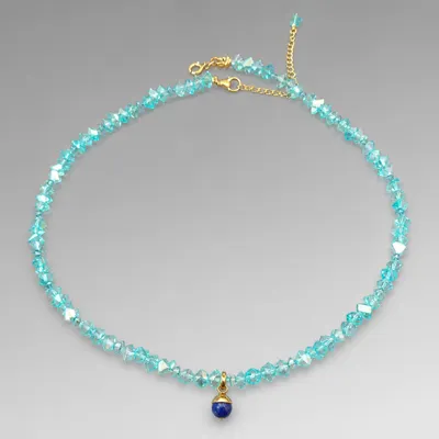 Colar de lascas de cristais azul