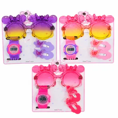 Kit infantil óculos + Relógio  + presilhas