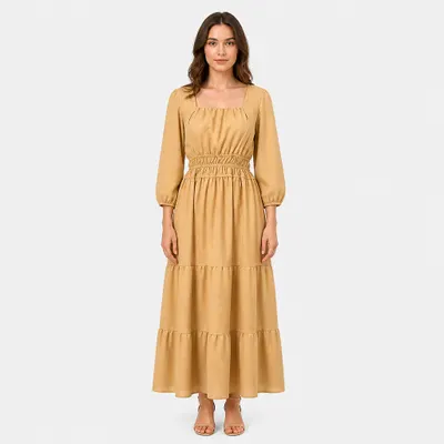 Vestido Longo Midi Bordado 