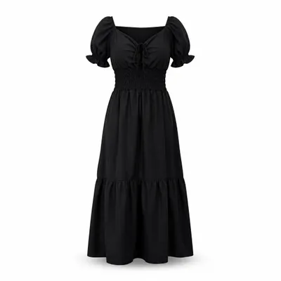 Vestido Preto Manga Bufante