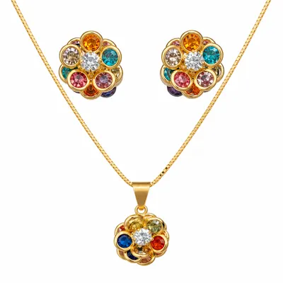 Conjunto folheado ouro